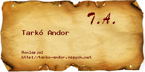 Tarkó Andor névjegykártya